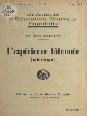 cover image of L'expérience tâtonnée